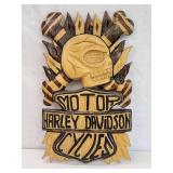 Wooden Harley Davidson Carved Sign