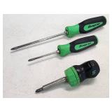 (3) Assorted Snap-On Screwdrivers