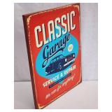 Classic Garage Wooden Framed Canvass Picture