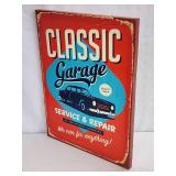 Classic Garage Wooden Framed Canvass Picture