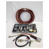 Assortment of Air Tool Accessories and Hose