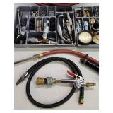 Assortment of Air Tool Accessories and Hose