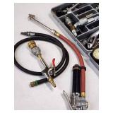 Assortment of Air Tool Accessories and Hose