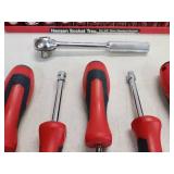 Assorted Screw Drivers and 1/4" Standard Socket Set