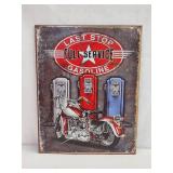 Last Stop Full-Service Gasoline Tin Sign
