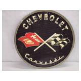 Chevrolet Corvette Round Pressed Metal Sign