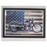 American Classic Motorcycle Wooden Framed Picture