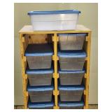 Wooden Organizer with Totes