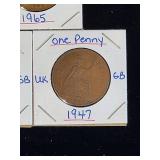(10) Assorted UK Great Britian One-Penny Coins