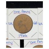 (10) Assorted UK Great Britian One-Penny Coins
