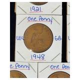 (10) Assorted UK Great Britian One-Penny Coins