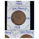 (10) Assorted UK Great Britian One-Penny Coins