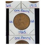 (10) Assorted UK Great Britian One-Penny Coins