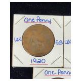 (10) Assorted UK Great Britian One-Penny Coins