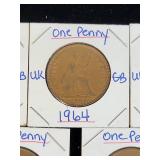 (10) Assorted UK Great Britian One-Penny Coins