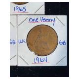 (10) Assorted UK Great Britian One-Penny Coins