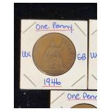 (10) Assorted UK Great Britian One-Penny Coins