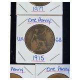 (10) Assorted UK Great Britian One-Penny Coins