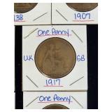 (10) Assorted UK Great Britian One-Penny Coins
