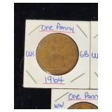 (10) Assorted UK Great Britian One-Penny Coins
