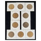 (10) Assorted UK Great Britian One-Penny Coins