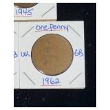 (10) Assorted UK Great Britian One-Penny Coins