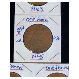 (10) Assorted UK Great Britian One-Penny Coins