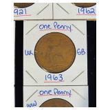(10) Assorted UK Great Britian One-Penny Coins