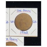 (10) Assorted UK Great Britian One-Penny Coins