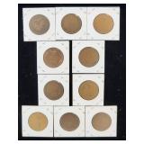 (10) Assorted UK Great Britian One-Penny Coins