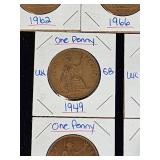 (10) Assorted UK Great Britian One-Penny Coins