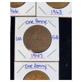 (10) Assorted UK Great Britian One-Penny Coins