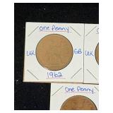 (10) Assorted UK Great Britian One-Penny Coins