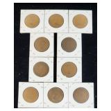 (10) Assorted UK Great Britian One-Penny Coins