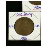 (10) Assorted UK Great Britian One-Penny Coins