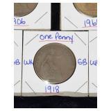 (10) Assorted UK Great Britian One-Penny Coins