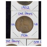 (10) Assorted UK Great Britian One-Penny Coins