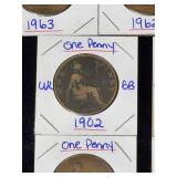 (10) Assorted UK Great Britian One-Penny Coins