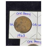 (10) Assorted UK Great Britian One-Penny Coins