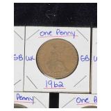 (10) Assorted UK Great Britian One-Penny Coins