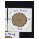 (10) Assorted UK Great Britian One-Penny Coins