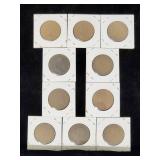 (10) Assorted UK Great Britian One-Penny Coins