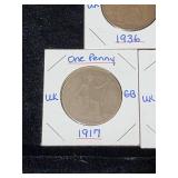 (10) Assorted UK Great Britian One-Penny Coins