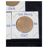 (10) Assorted UK Great Britian One-Penny Coins