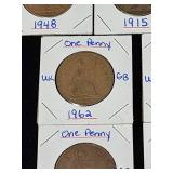(10) Assorted UK Great Britian One-Penny Coins