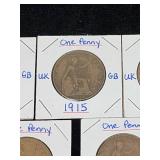 (10) Assorted UK Great Britian One-Penny Coins