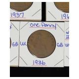 (10) Assorted UK Great Britian One-Penny Coins
