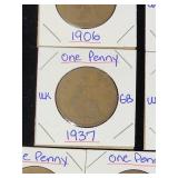 (10) Assorted UK Great Britian One-Penny Coins