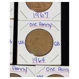 (10) Assorted UK Great Britian One-Penny Coins