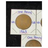 (10) Assorted UK Great Britian One-Penny Coins